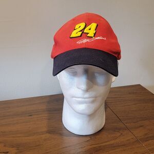 Nascar Jeff Gordon Hat #24 Kelloggs Racing  Adjustable 2008 Retro Y2K Red Black‎